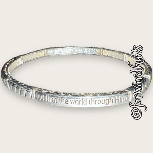 Bundle Sale 3 for $15 | Stackable Religious Stretch Bracelet John 3:17 - Picture 5 of 9